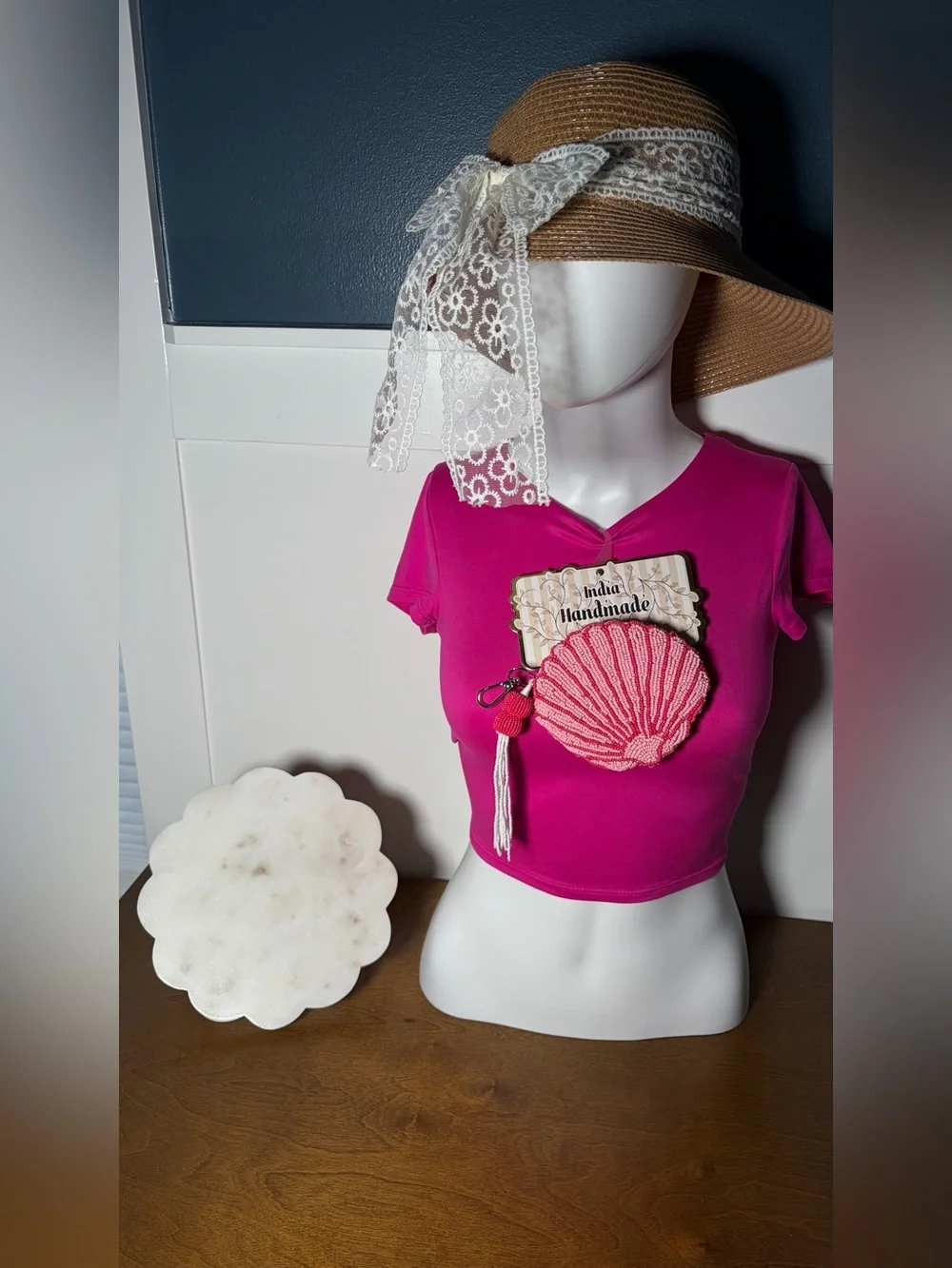 VIRAL BEADED BAG - PINK SEASHELL WALLET 2026